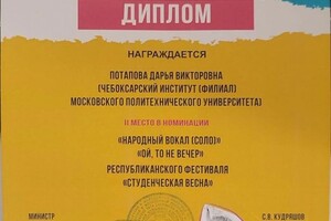 Диплом / сертификат №11 — Викторовна Иванова Дарья