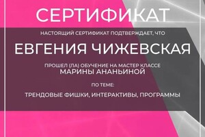 Диплом / сертификат №3 — Чижевская Евгения Владимировна