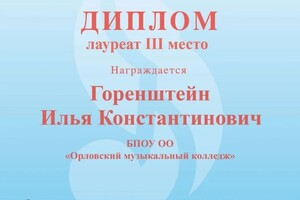 Диплом / сертификат №5 — Горенштейн Елизавета Геннадьевна