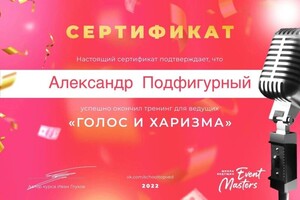 Диплом / сертификат №7 — Подфигурный Александр Игоревич