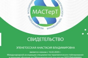 Диплом / сертификат №13 — Эпенетосская Анастасия Владимировна