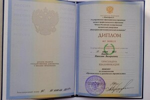 Валерьевич Нимлов Николай — Диплом / сертификат №1