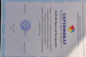 Валерьевич Нимлов Николай — Диплом / сертификат №4