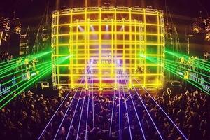 Лазерное шоу в Москве на фестивале The World of Drum&Bass — 3D Laser Show