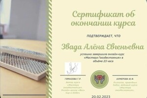 Диплом / сертификат №4 — Евгеньевна Звада Алёна