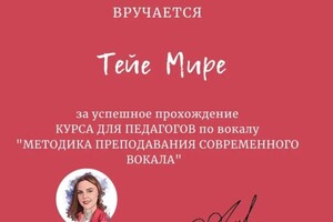 Диплом / сертификат №12 — Тейя Мира