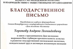 Диплом / сертификат №3 — Торопов Андрей Леонидович