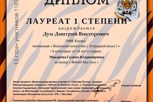 Диплом / сертификат №11 — Дум Дмитрий Викторович