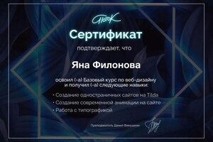 Диплом / сертификат №4 — Филонова Яна Викторовна