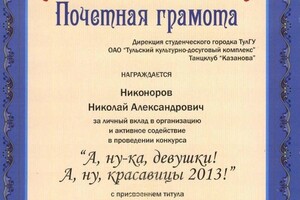 Диплом / сертификат №2 — Никоноров Николай Александрович