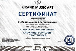 Диплом / сертификат №4 — Анна Рыбакина
