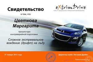 Зимняя контраварийная подготовка на различных моделях автомобилей — Цветкова Маргарита Алексеевна