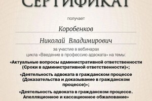 Диплом / сертификат №5 — Коробенков Николай Владимирович