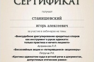 Диплом / сертификат №1 — Станишевский Игорь Алексеевич