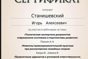 Диплом / сертификат №22 — Станишевский Игорь Алексеевич