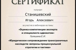 Диплом / сертификат №23 — Станишевский Игорь Алексеевич