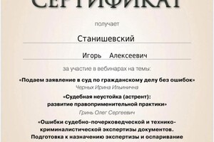 Диплом / сертификат №5 — Станишевский Игорь Алексеевич