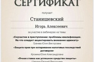 Диплом / сертификат №8 — Станишевский Игорь Алексеевич