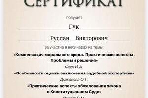 Диплом / сертификат №14 — Гук Руслан Викторович