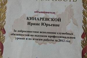Диплом / сертификат №9 — Кинаревская Ирина Юрьевна