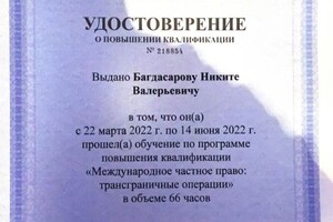 Диплом / сертификат №24 — Багдасаров Никита Валерьевич