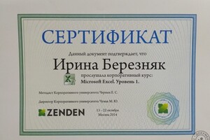 Имею хорошую базу и опыт работы в Excel. — Березняк Ирина Валерьевна