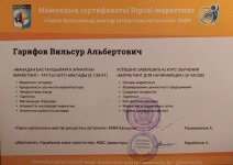 Диплом / сертификат №2 — Гарифов Вильсур Альбертович