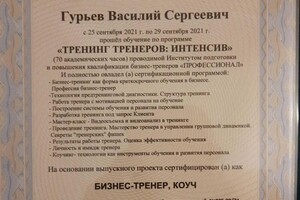 Диплом / сертификат №7 — Гурьев Василий Сергеевич