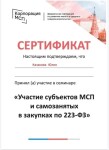 Диплом / сертификат №3 — Индивидуальный предприниматель Казакова Юлия Анатольевна