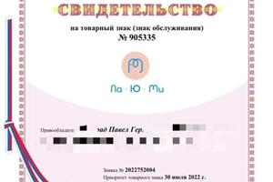 Регистрация трёх товарных знаков бренда ПаЮМи время регистрации 4 месяца. — Краснова Татьяна Владимировна