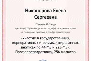 Диплом / сертификат №2 — Никонорова Алёна