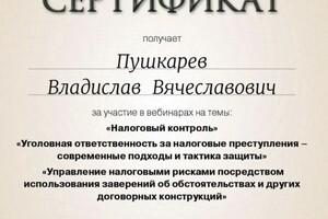 Диплом / сертификат №17 — Пушкарев Владислав Вячеславович