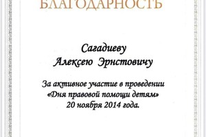 Диплом / сертификат №1 — Сагадиев Алексей Эрнстович