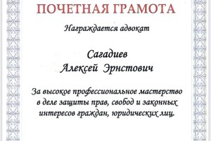 Диплом / сертификат №12 — Сагадиев Алексей Эрнстович