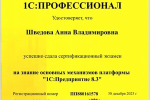 Диплом / сертификат №2 — Шведова Анна Владимировна