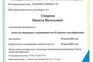 Диплом / сертификат №22 — Смирнов Никита Витальевич