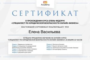 Диплом / сертификат №6 — Васильева Елена Фёдоровна