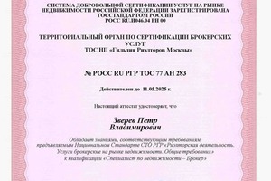 Диплом / сертификат №5 — Зверев Петр Владимирович