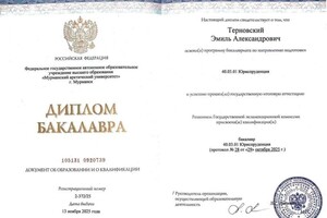Терновский Эмиль Александрович — Диплом / сертификат №1