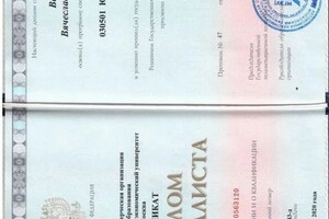 Васильев Вячеслав Викторович — Диплом / сертификат №1