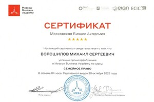 Ворошилов Михаил Сергеевич — Диплом / сертификат №2