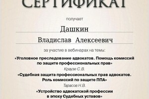 Диплом / сертификат №6 — Дашкин Владислав Алексеевич