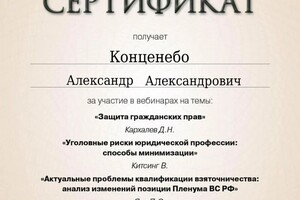 Диплом / сертификат №5 — Конценебо Александр Александрович