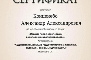 Диплом / сертификат №7 — Конценебо Александр Александрович