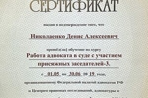 В связи с введением в судах районного звена института присяжных заседателей при рассмотрении уголовных дел о... — Николаенко Денис Алексеевич