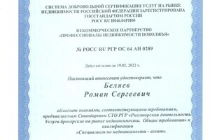 Диплом / сертификат №8 — Беляев Роман Сергеевич