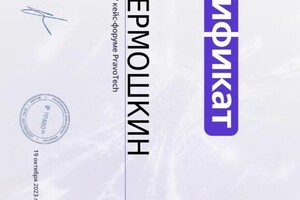 Диплом / сертификат №5 — Ермошкин Егор Нестерович