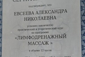 Диплом / сертификат №7 — Евсеева Александра Николаевна