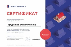 Диплом / сертификат №19 — Грудинина Елена Олеговна