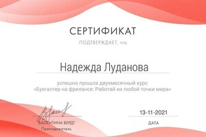 Диплом / сертификат №7 — Луданова Надежда Игоревна